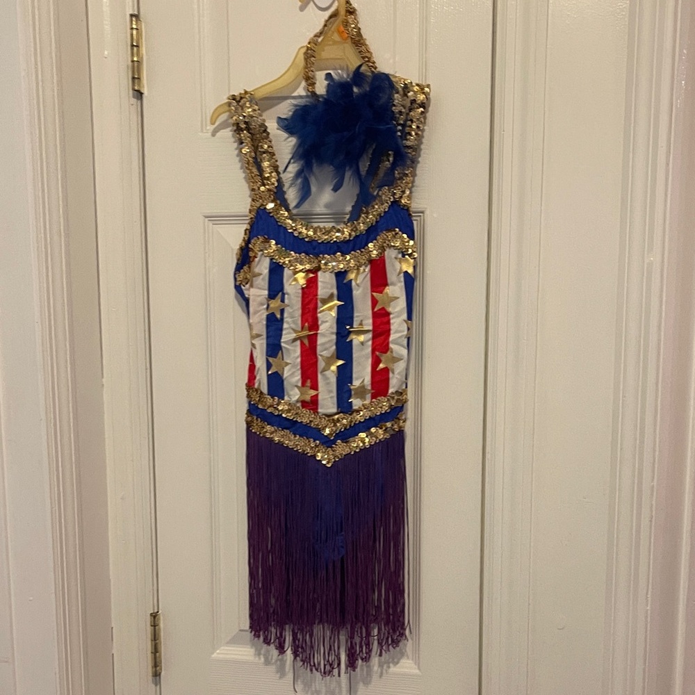 Patriotic Kids Costume with Fringe with head piece